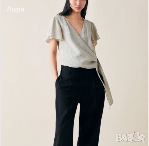 ZARA блуза 100% лен, снимка 2 - Корсети, бюстиета, топове - 46418001