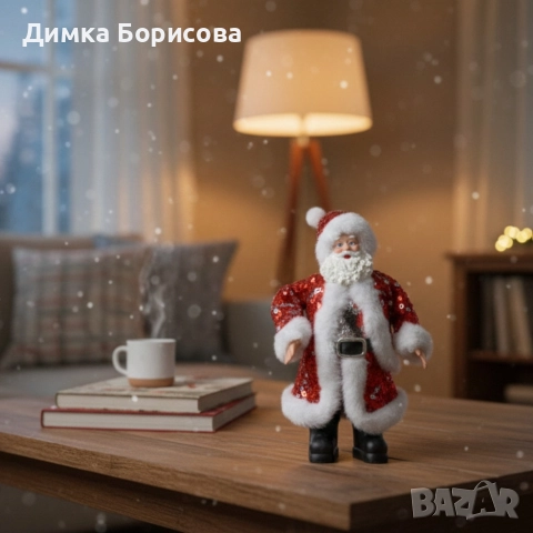 Декоративен дядо Коледа с пайети – Стилен акцент за всеки дом, снимка 2 - Декорация за дома - 52797375