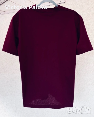 Красива тениска унисекс TRIGEMA - цвят бургунди, 100% суперчесан памук, снимка 7 - Тениски - 53930269