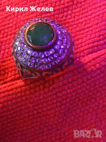 Винтидж сребърен пръстен стил Хюрем султан с НЕФРИТ орнаментиран ювелирно бижу 51826, снимка 16 - Пръстени - 52983143