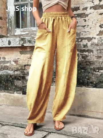 Дамски улични ежедневни едноцветни панталони с цял джоб и пачуърк, 11цвята , снимка 13 - Панталони - 45716612
