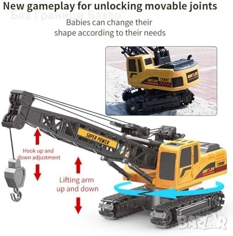 Нов Детски Строителен Кран 1:14 – Реалистичен Модел RC Играчка за деца, снимка 3 - Други - 51239420