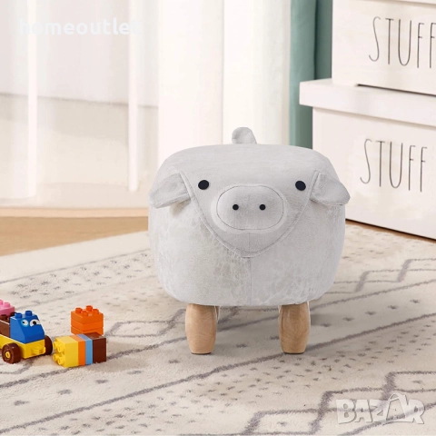 ПРОМОЦИЯ Табуретка прасенце с очарователен дизайн C-ASL028GY , снимка 2 - Дивани и мека мебел - 52835059