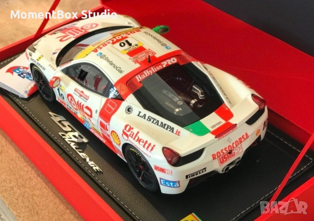 BBR Ferrari 458 Challenge 1:18 метална количка, снимка 2 - Колекции - 53618814