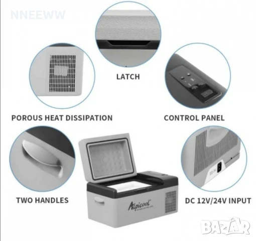 Портативен Компресорен хладилник 20 литра AlpiCool, снимка 5 - Аксесоари и консумативи - 51034046
