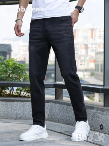 Мъжки ежедневни универсални дънки със средна талия, 3цвята , снимка 3 - Дънки - 51623251