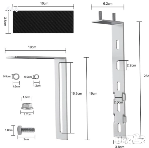 2 бр. Регулируема кука за монтаж на слънчев панел за балкон., снимка 10 - Други стоки за дома - 52936822