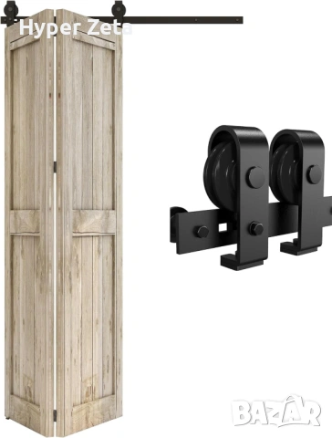 Релса за плъзгаща врата 76см комплект механизъм за 2 врати, снимка 2 - Други - 54156403