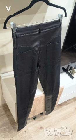 Черен секси кожен панталон клин Юнона Junona, снимка 3 - Панталони - 53925746