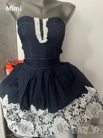 Кукленска дънкова рокля , снимка 4 - Рокли - 51055893