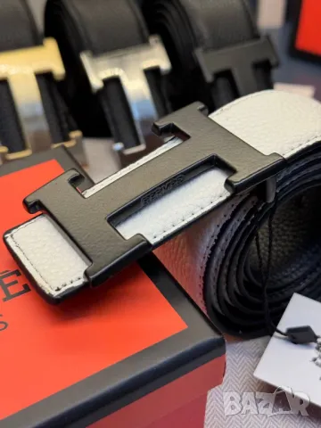 колани от ествествена кожа в кутия hermes 4см, снимка 5 - Колани - 50422519