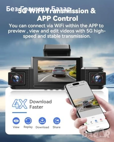 Нова Камера за кола 4CH 360° WiFi IR нощна визия + 64GB Dashcam автомобил, снимка 7 - Друга електроника - 50551715