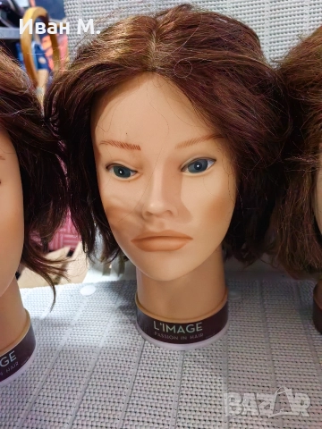 Фризьорски тренировачни глави с естествен косъм , снимка 4 - Фризьорски принадлежности - 52929237