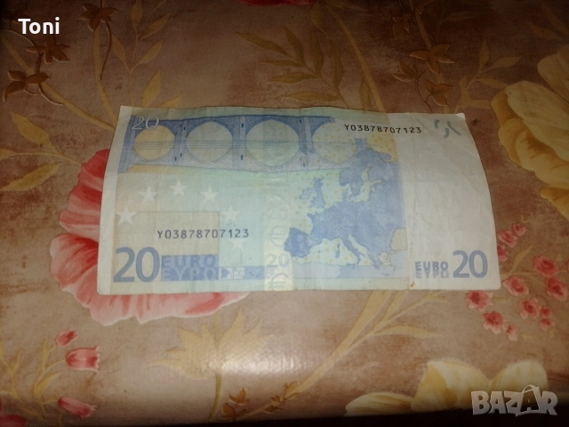 банкнота 20 евро 2002 по договаряне , снимка 2 - Нумизматика и бонистика - 53691300