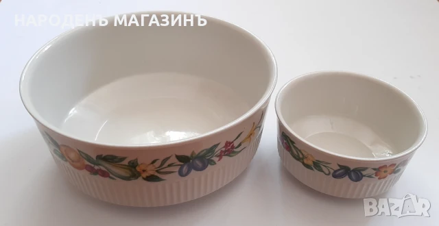 VILLEROY & BOCH - Две порцеланови купи порцелан + подарък порцеланова плоча картина на Вилерой, снимка 3 - Други ценни предмети - 51276201
