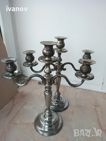 Комплект тройни свещници, снимка 5 - Други ценни предмети - 53935383