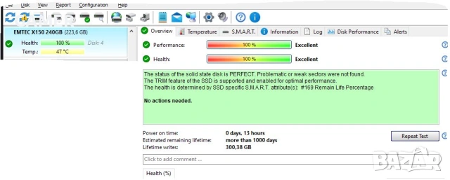 SSD SATA диск, 240GB,  100% здраве и производителност, снимка 8 - Твърди дискове - 53098372