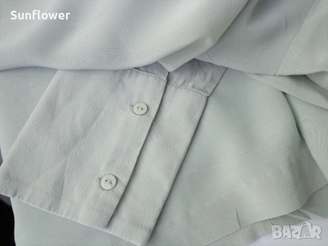 Дамска блуза /топ Selected Femme, 100% коприна, светло ментово зелен, снимка 6 - Блузи с дълъг ръкав и пуловери - 53408545