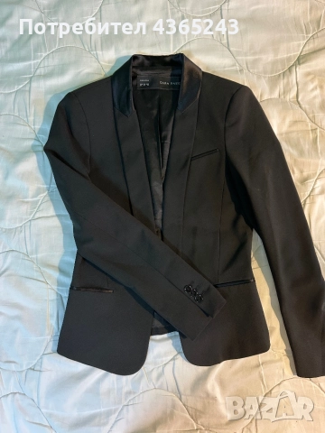 Дамско официално черно сако Zara Ново, размер XS, снимка 2 - Сака - 52576771