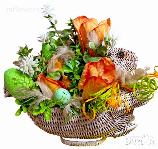 Великденска декорация # 4. Украса за Великден в кошница, снимка 1 - Декорация за дома - 45493373