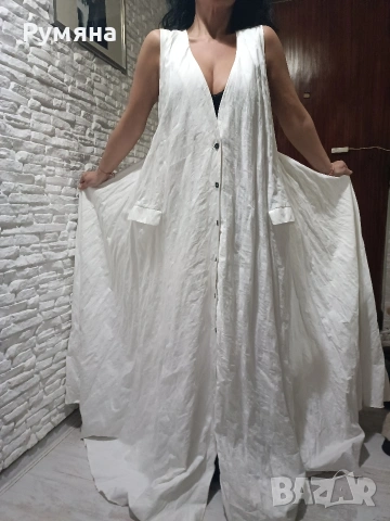 Дълга бяла рокля Mark Point, снимка 5 - Рокли - 54246626
