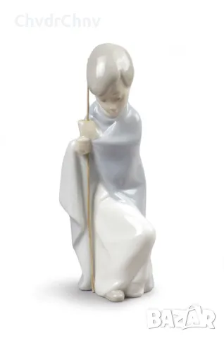 НАО ЛАДРО испанска порцеланова фигура на момче-овчарче/NAO LLADRO статуетка 16см, снимка 5 - Колекции - 47141721