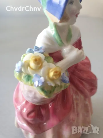 Колекционерска много стара английска порцеланова фигура Royal Doulton Cissie/1937 статуетка 13см, снимка 5 - Колекции - 46957767