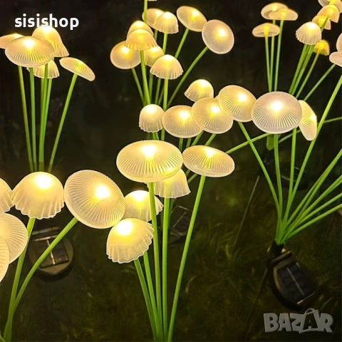 Соларни градински декорации „Медузи и Гъбки“ – Водоустойчиви, с мека жълта светлина 4984, снимка 4 - Градински мебели, декорация  - 54070370