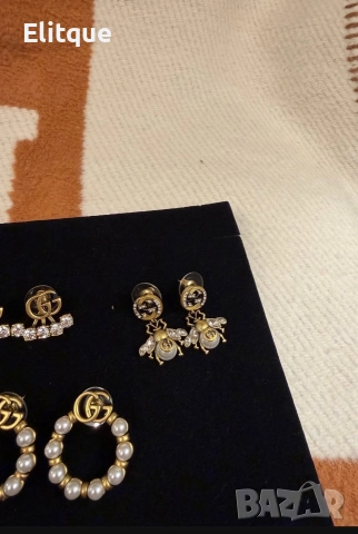 обеци пчела от висококачествена стомана Gucci 