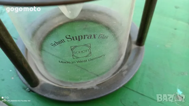 Стара лампа,аплик, фенер, медна, бронзова, SCHOTT-SUPRAX Original - Made in Germany , снимка 3 - Антикварни и старинни предмети - 50413888