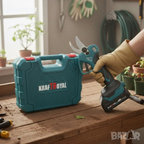 Комплект акумулаторна ножица KraftRoyal с 2 батерии и куфар — мощно и прецизно рязане, снимка 2 - Други инструменти - 53337602