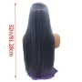 Модерна синьо-сива права перука - 80 см с лейс фронт 13×4, снимка 2