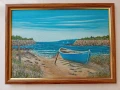 Морски пейзаж с лодка, снимка 3