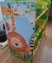 Органайзер за играчки за деца, модел Сафари, дървен, 9 текстилни кутии, жълт/зелен 65x60x30см, снимка 2