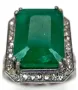 Мъжки пръстен с 9ct.Emerald и 0,90ct.diamond's, снимка 2