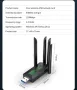 1200Mbps WiFi USB 3.0 безжичен адаптер двучестотен 2.4G+5Ghz 802.11AC интернет за компютър лаптоп, снимка 2