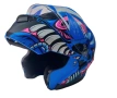 Каска с визьор X-ONE за мотор, скутер, ATV - синя с розово - L, снимка 2