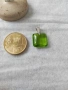 Сребърни обеци и висулка със зелен кристал, снимка 4
