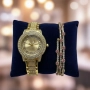 Бляскав дамски комплект часовник и гривна , снимка 2