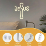 Неонов знак Исус Кръст, перфектен за домашен декор, религиозни събития, снимка 2