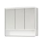 Бял шкаф за баня с огледала и три вратички, снимка 1 - Шкафове - 45129859