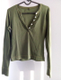 Дамска зелена блуза, снимка 1 - Блузи с дълъг ръкав и пуловери - 45036978
