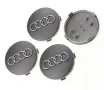 Комплект 4 капачки за джанти Audi 60мм – Сиви с хромирано лого, снимка 1