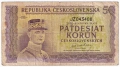 ❤️ ⭐ Чехословакия 1945 50 крони ⭐ ❤️, снимка 2