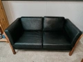 Датски винтидж диван двойка от естествена кожа , снимка 1