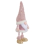 Коледна декоративна фигурка на гномче с розова рокля, 44см, снимка 2