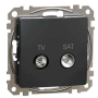 Продавам TV+SAT Розетка крайна 4dB Антрацит SCHNEIDER ELECTRIC Sedna Design, снимка 1
