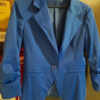 Дамско синьо сако S размер!, снимка 1 - Сака - 45509483