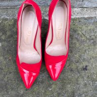 Черни, червени и бели токчета , снимка 5 - Дамски обувки на ток - 45146639