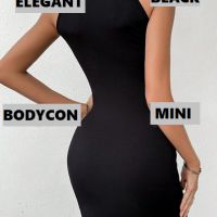Черна рокля, Секси черна рокля, Рокля по тялото, снимка 2 - Рокли - 45415477